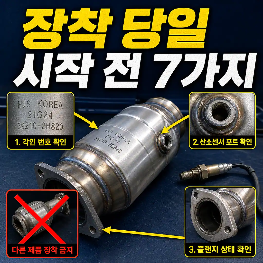 촉매 장착 당일 체크리스트, 잘못 주문하지 않는 확인법 1대1 대표 썸네일