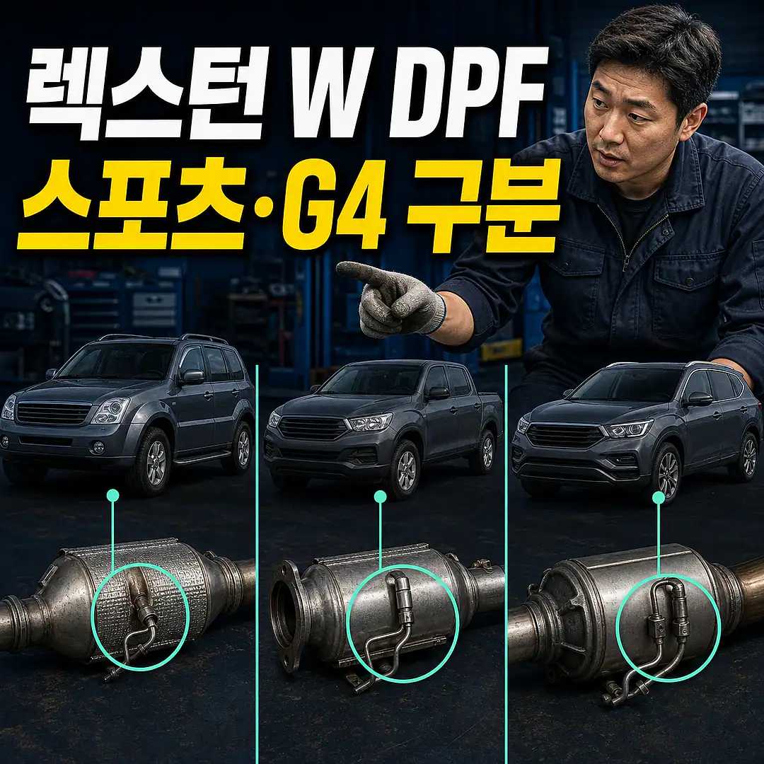 렉스턴 W DPF 교체 비용, 스포츠·G4와 부품 구분 정사각형 썸네일