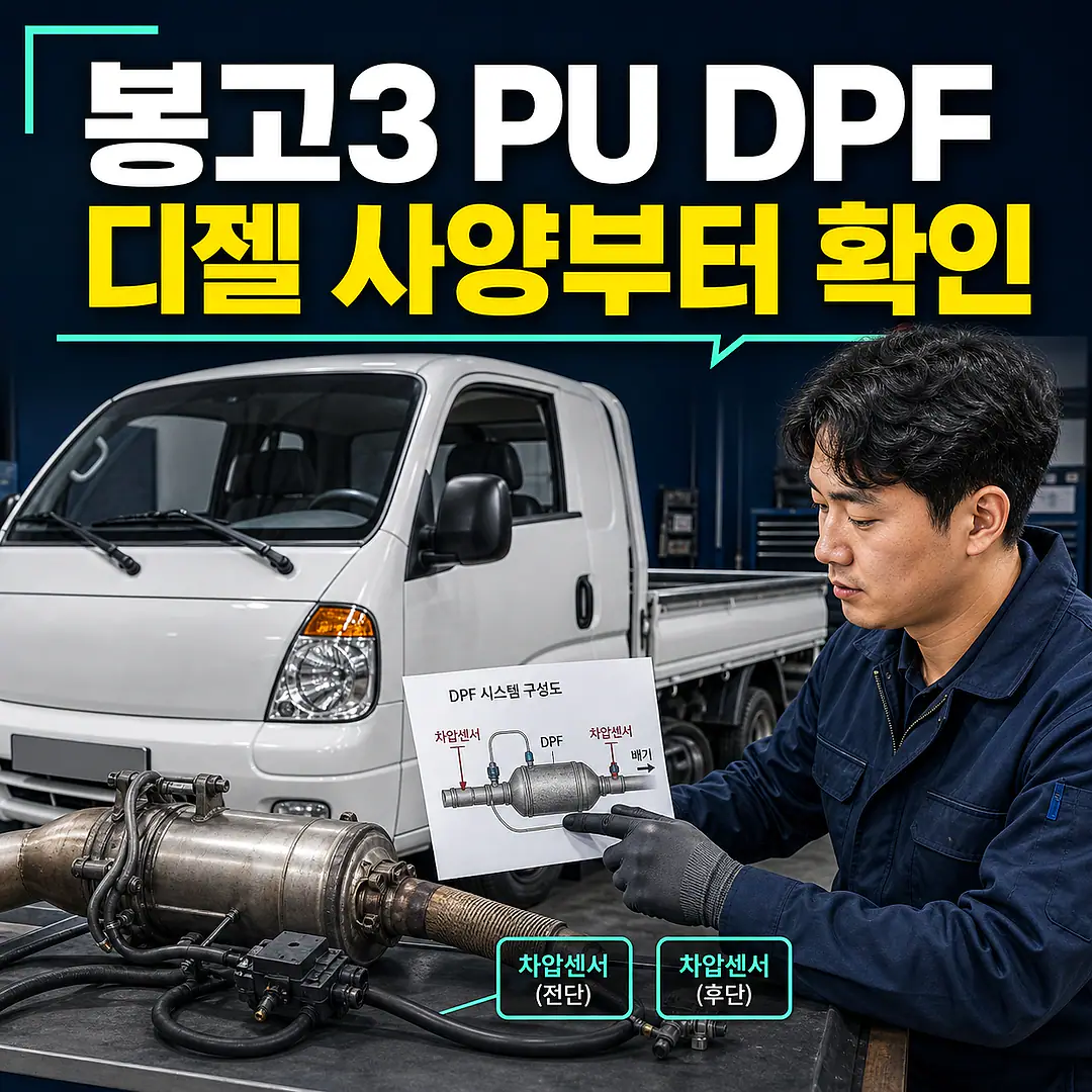봉고3 PU DPF 경고등, 디젤 사양부터 확인 정사각형 썸네일