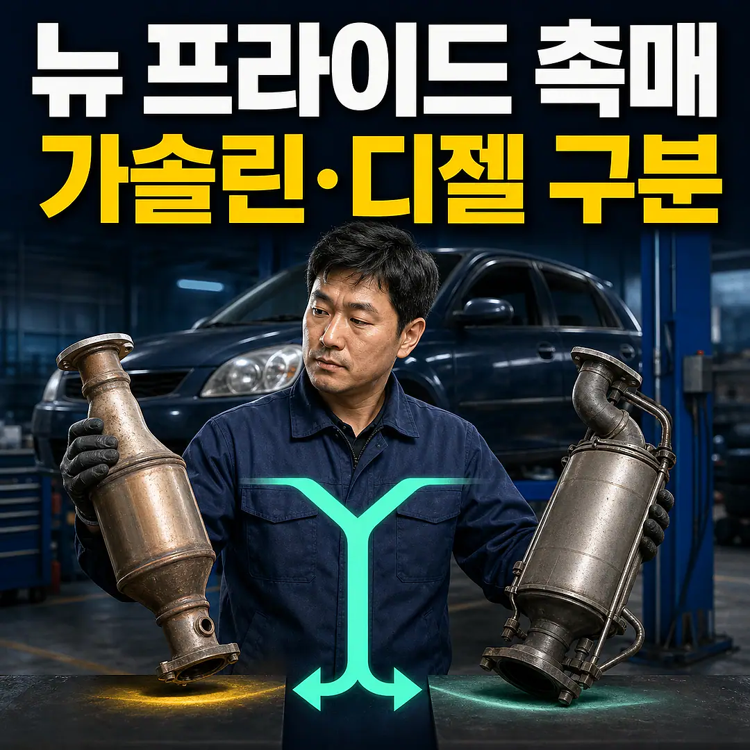뉴 프라이드 촉매 교체 비용, 가솔린·디젤 구분 정사각형 썸네일