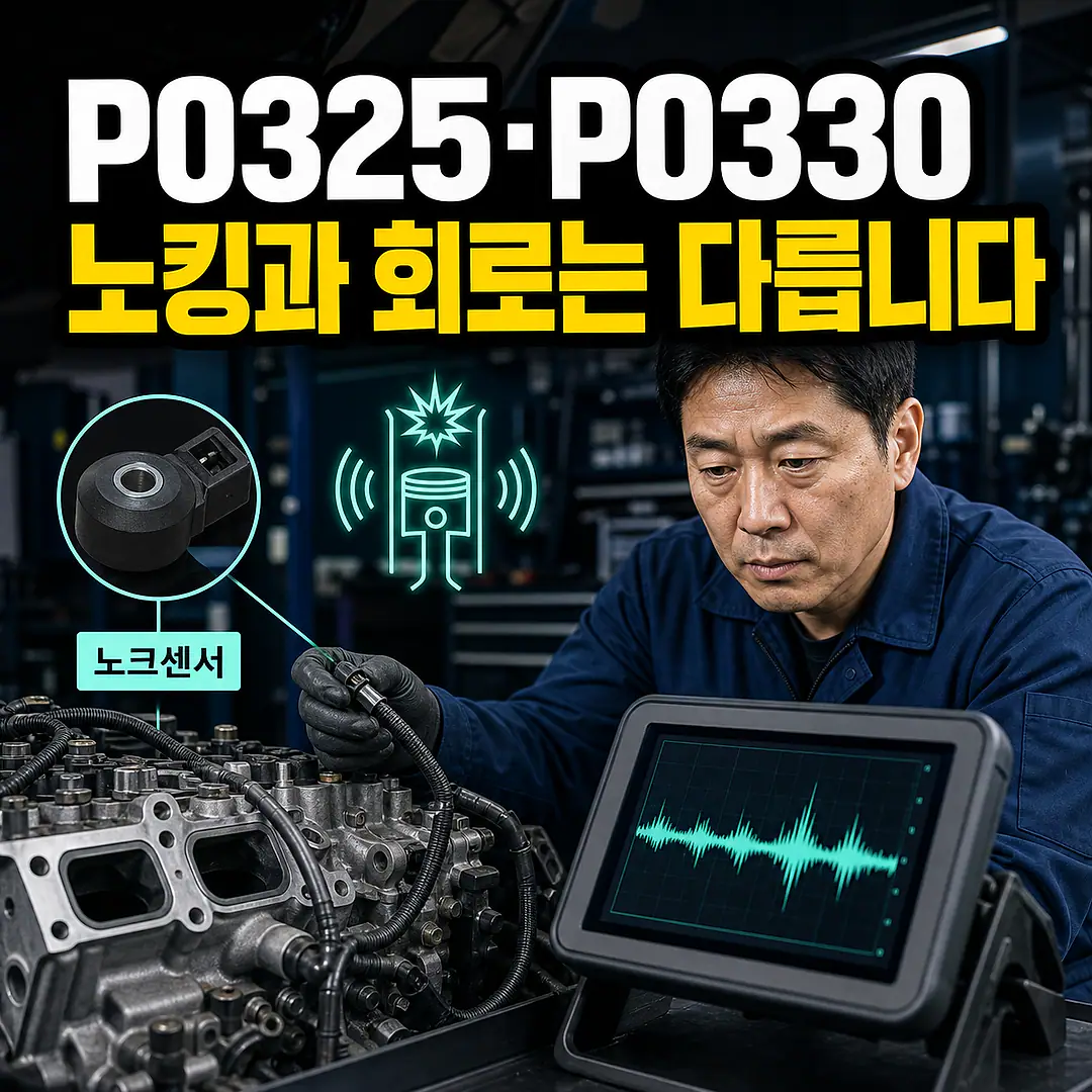 P0325·P0330 노크센서, 실제 노킹과 회로 구분 정사각형 썸네일