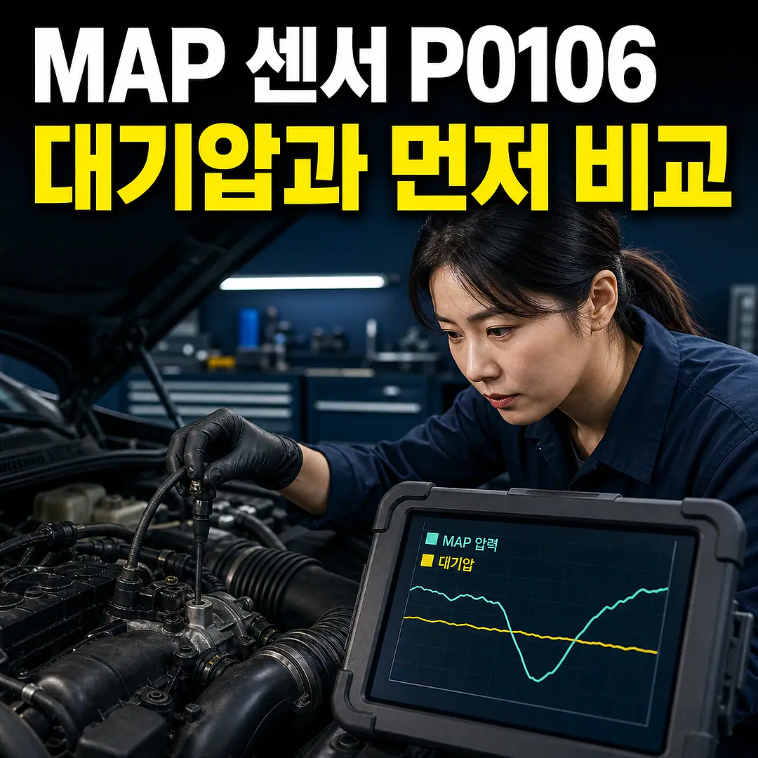 MAP 센서 P0106과 연료 트림, 촉매 전 합리성 점검 정사각형 썸네일