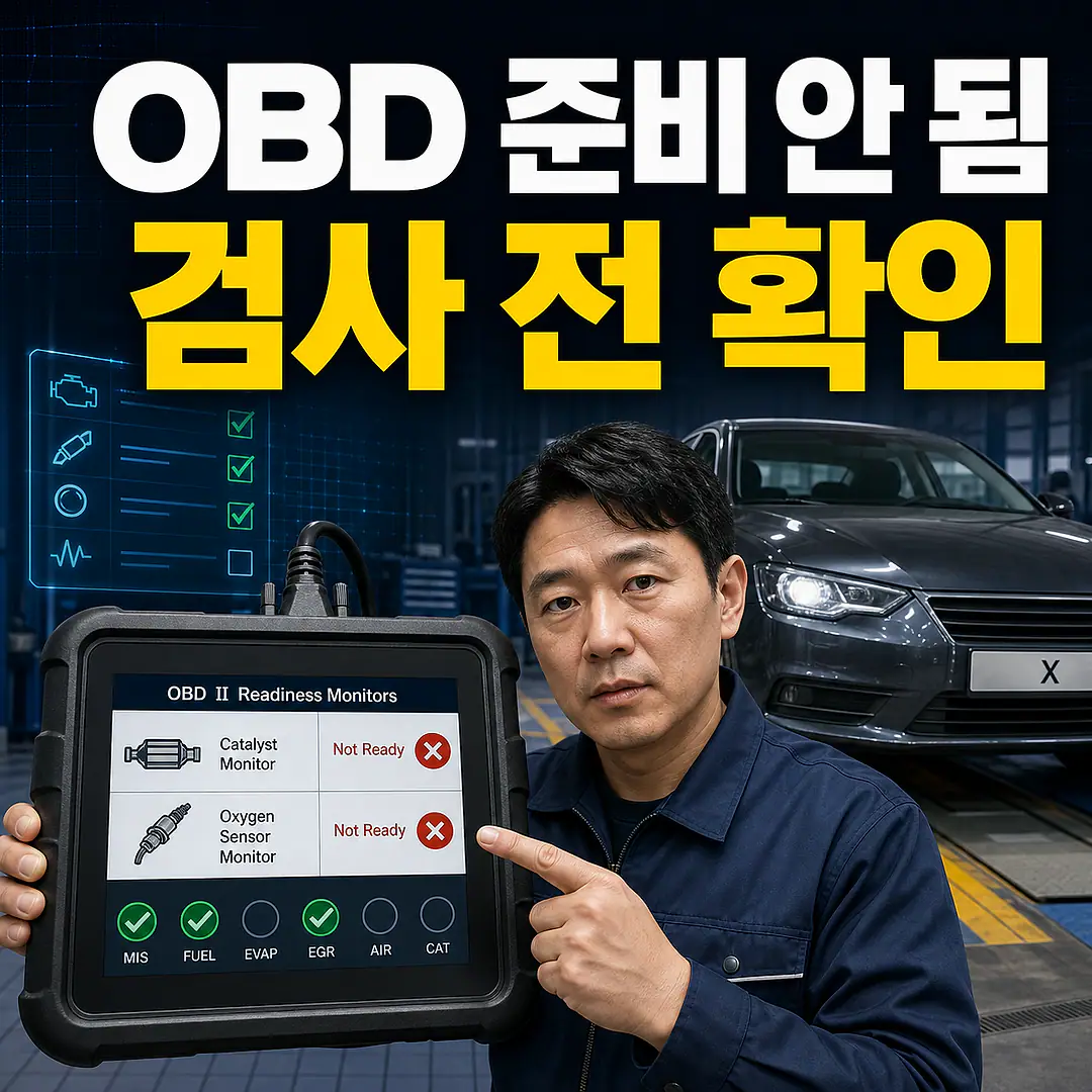 OBD 준비 안 됨, 자동차 검사 전 확인할 모니터 정사각형 썸네일