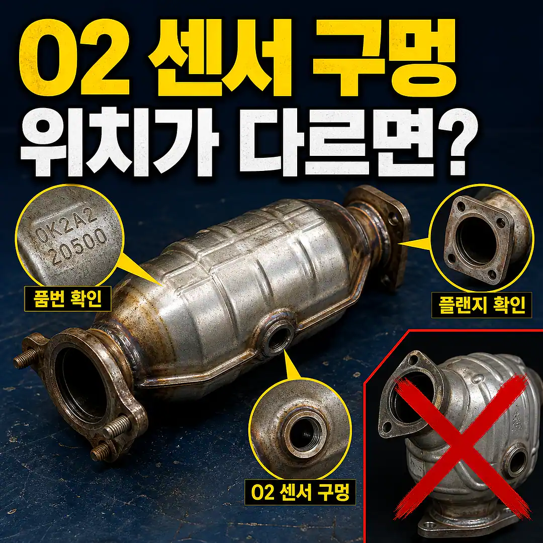 촉매 산소센서 구멍 확인, 잘못 주문하지 않는 확인법 정사각형 썸네일
