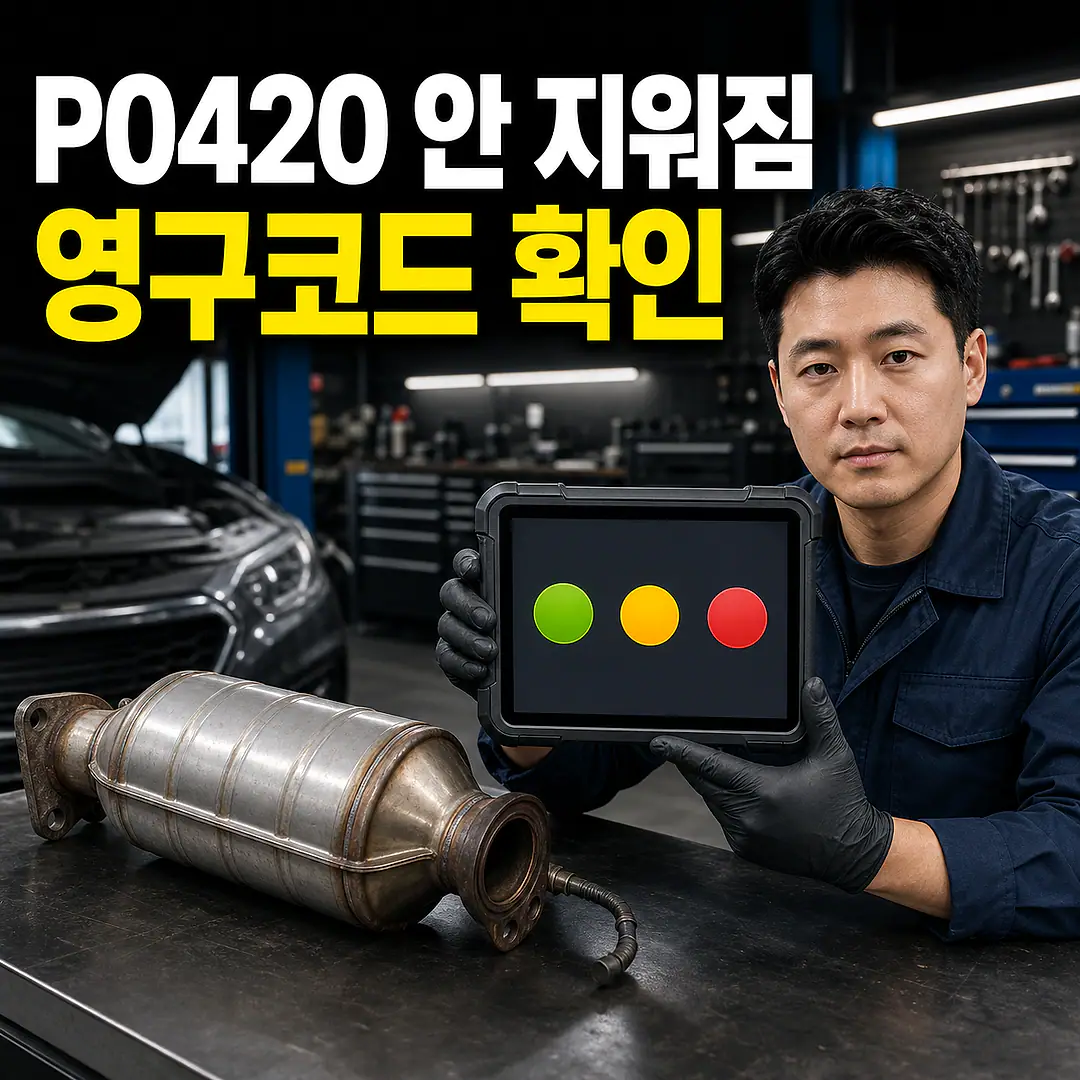 P0420 영구 고장코드가 안 지워질 때, 수리 후 확인 순서 정사각형 썸네일