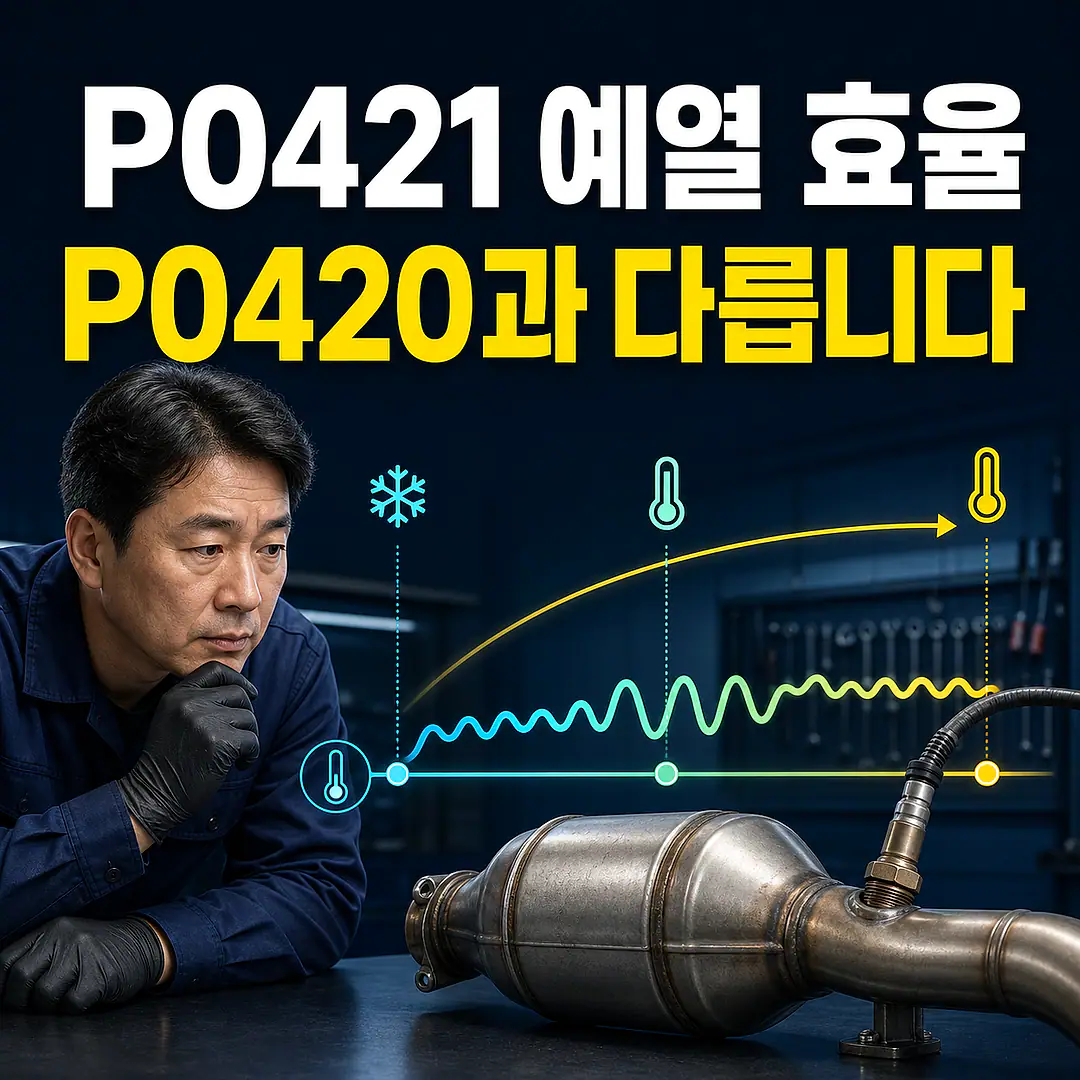P0421 촉매 예열 효율, P0420과 운전 조건부터 구분 정사각형 썸네일