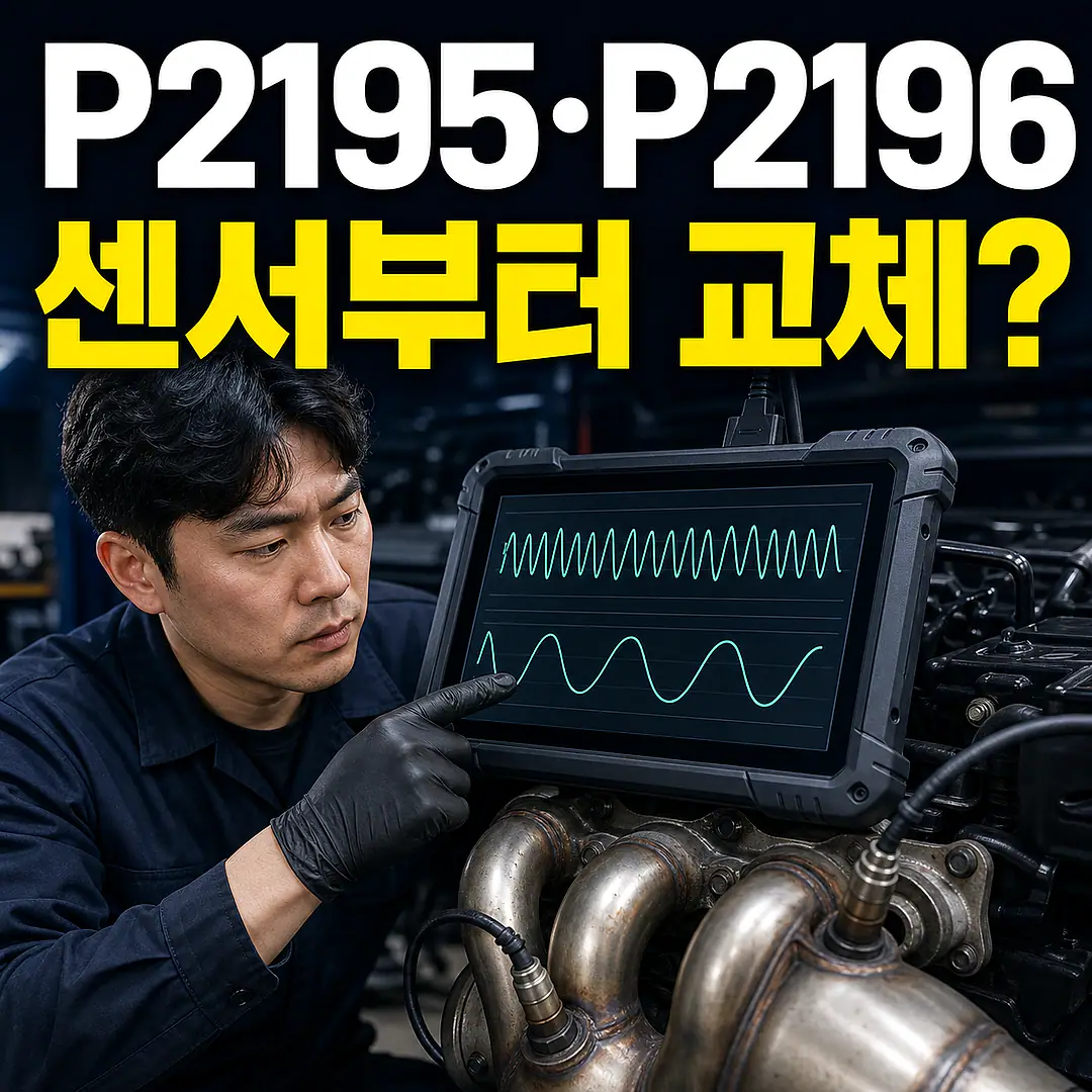 P2195·P2196 산소센서 고정 신호, 촉매 전 점검 순서 정사각형 썸네일