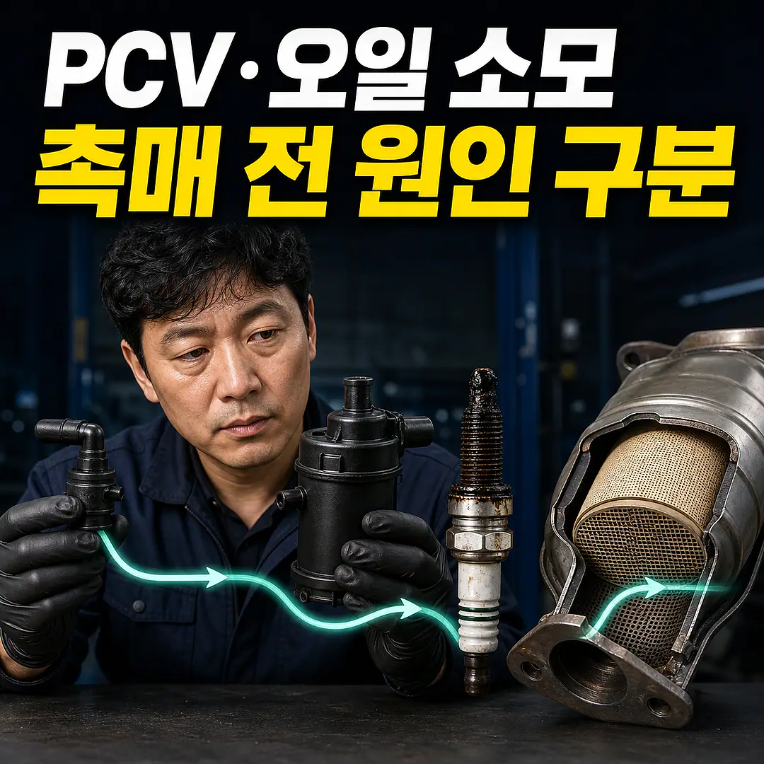 PCV 밸브·오일 소모와 촉매, 교체 전 원인 구분 정사각형 썸네일