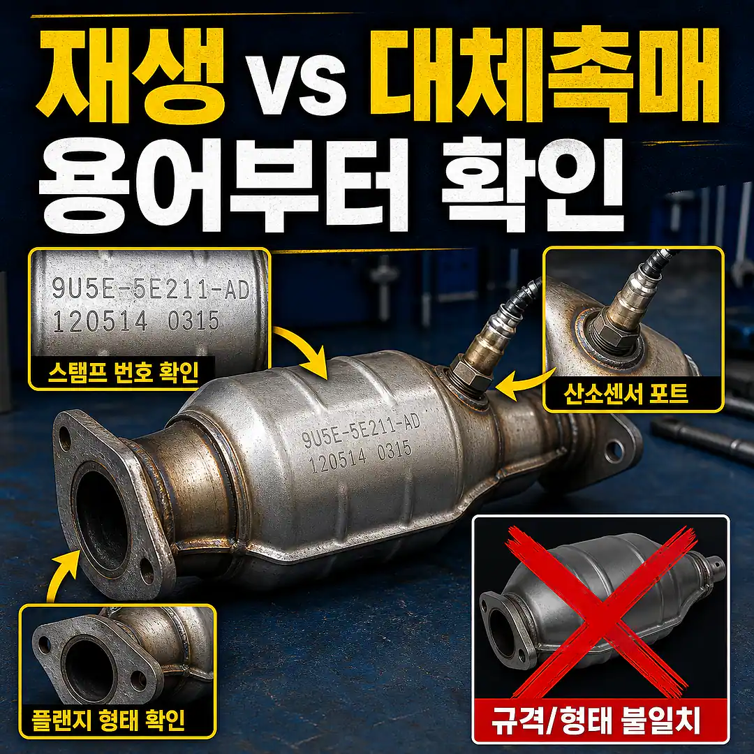 재생 촉매와 애프터마켓 촉매 차이, 잘못 주문하지 않는 확인법 1대1 대표 썸네일