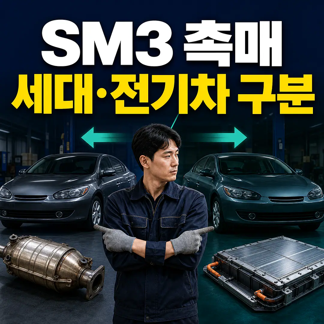 SM3 촉매 교체 비용, 구형·뉴 SM3·전기차 구분 정사각형 썸네일
