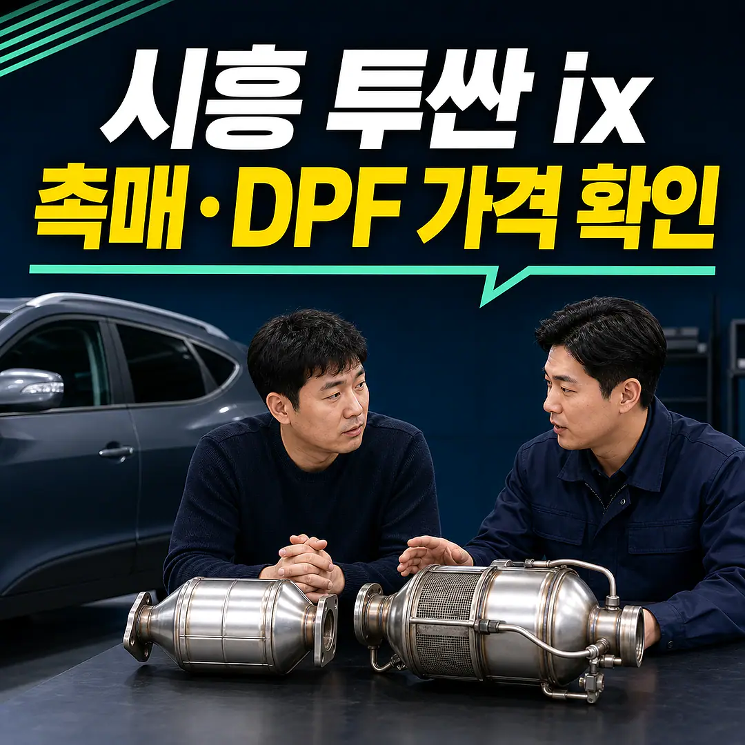 시흥 투싼 ix 촉매 가격, 가솔린 촉매와 DPF 구분 정사각형 썸네일