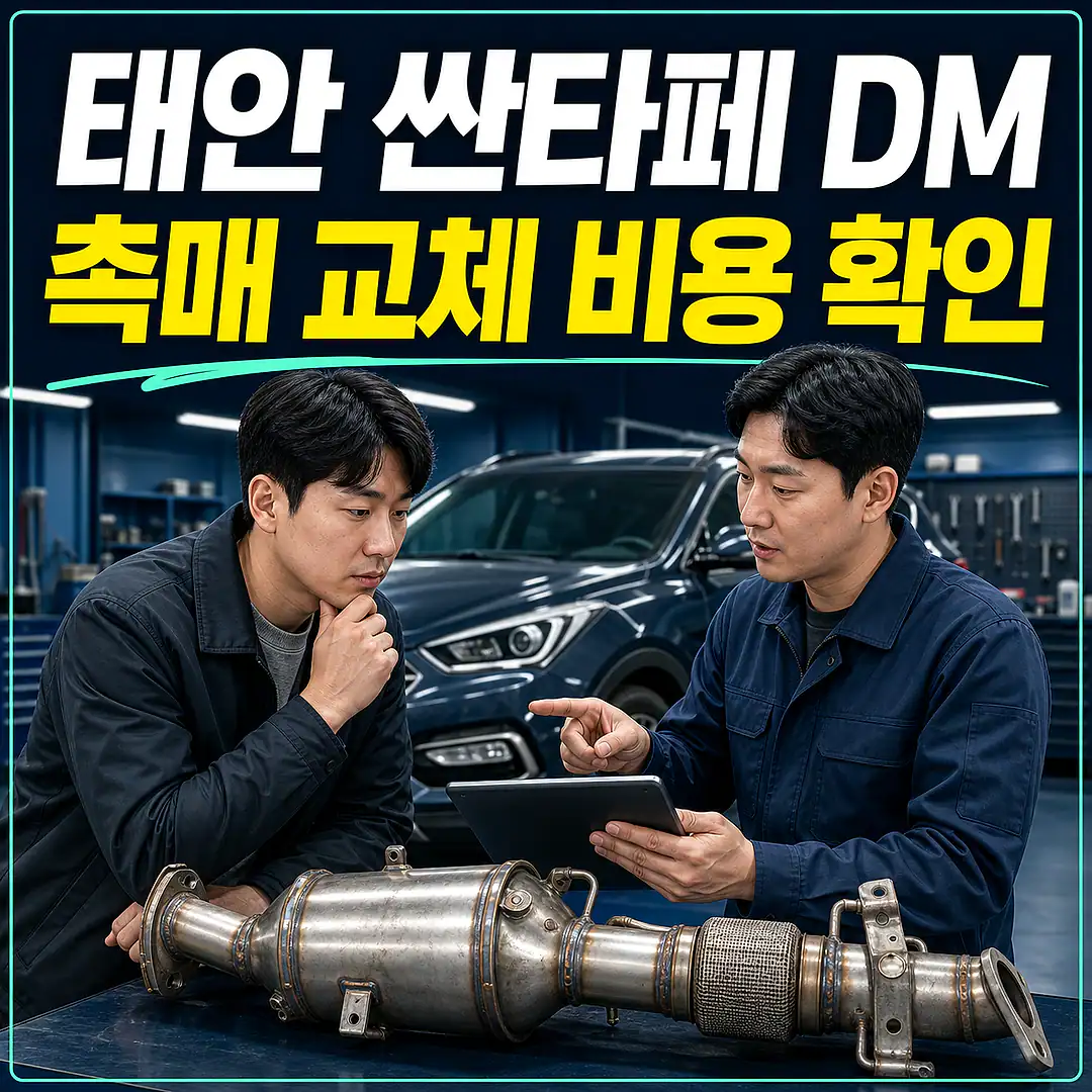 태안 싼타페 DM 촉매 교체 비용, 2.0·2.2 디젤 확인 정사각형 썸네일