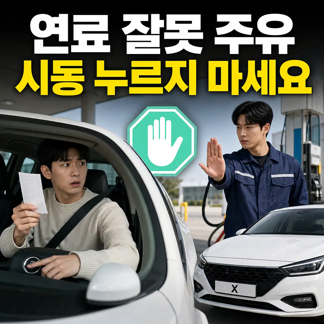 잘못된 연료 주유 후 경고등, 시동 전 대처 순서 정사각형 썸네일