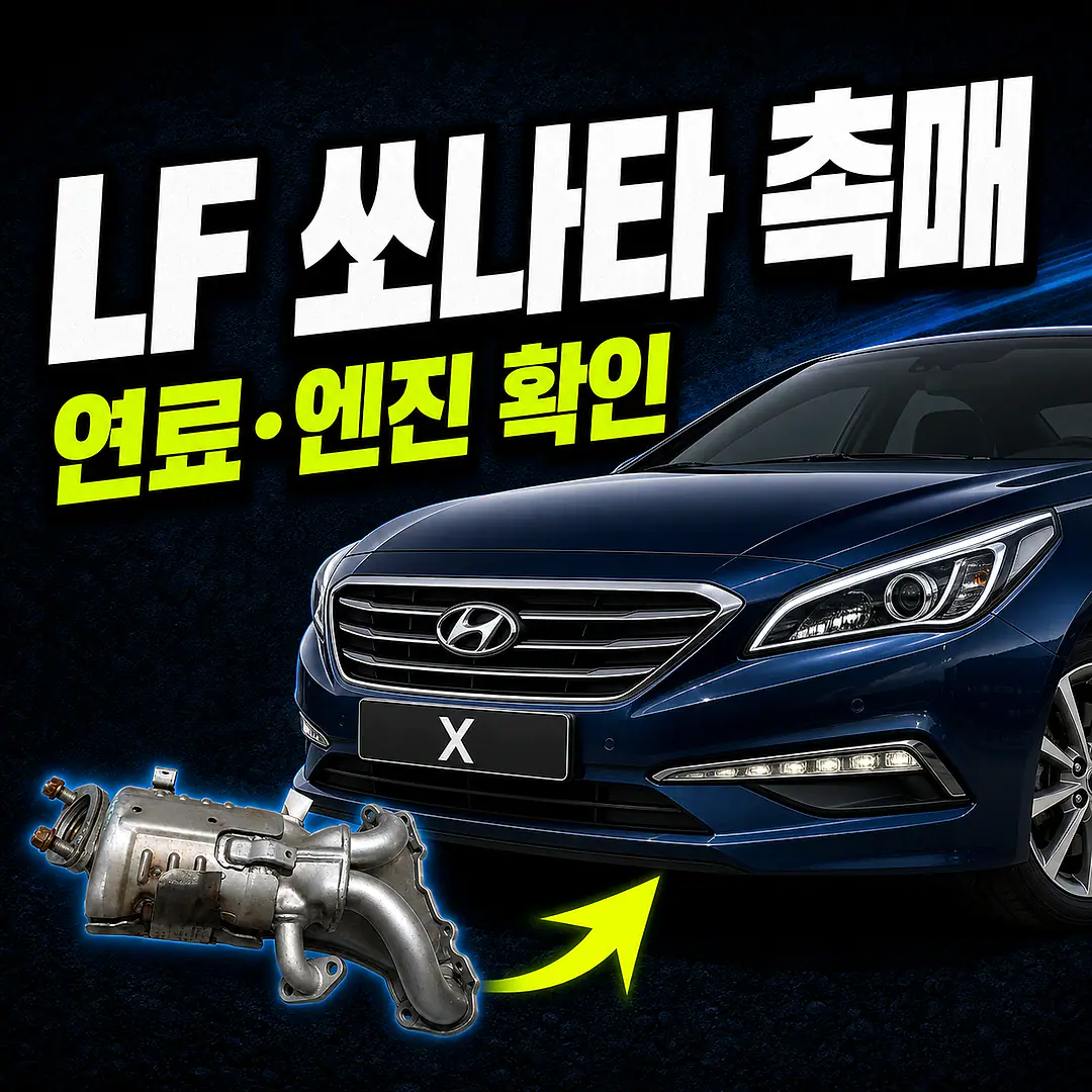 현대 LF 쏘나타 차량과 촉매 배송 안내 이미지