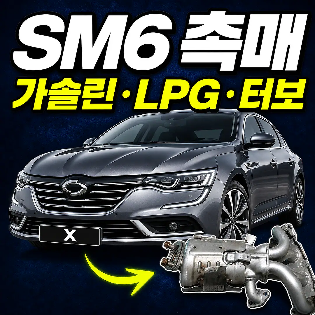 르노코리아 SM6 차량 전체와 촉매 제품